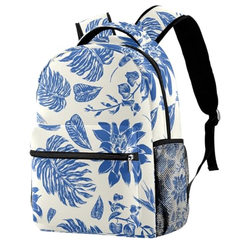 Sac à dos vintage floral et feuilles tropicales de dimensions 29.4x20x40cm