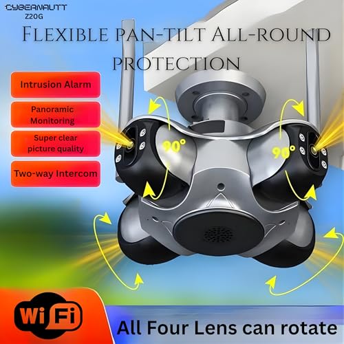 Image of XUGA Cybernautt Z20G 4 Lens WiFi Outdoor Camera | Premium 4-lens panoramic coverage with high-speed WiFi network connection. Active outdoor security and weatherproofing.