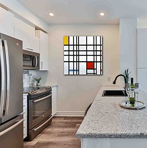 Piet Mondriaan《Rood Geel en Blauw》Abstracte Canvas Wall Art voor Slaapkamer Muur Decor Canvas Art Pictures Poster en… - Afbeelding 3