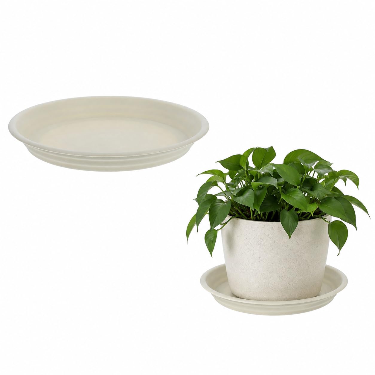 SUPVOX Round Flower Pot Tray, 12.60X10.24X1.46In, Indoor Outdoor Plant Drip Catcher Water Tray Planter Base for Garden Patio Plant Accessories