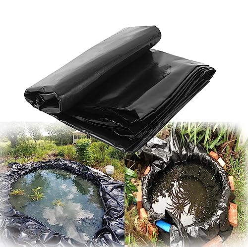 POCHY Teichfolie Haltbarkeit HDPE Dichtungsfolie Alterungsbeständig für Fischteiche Im Freien, Koi-Teiche und Wasserfälle (Color : Black, Size : 1.5x10m(4.9x32.8ft))