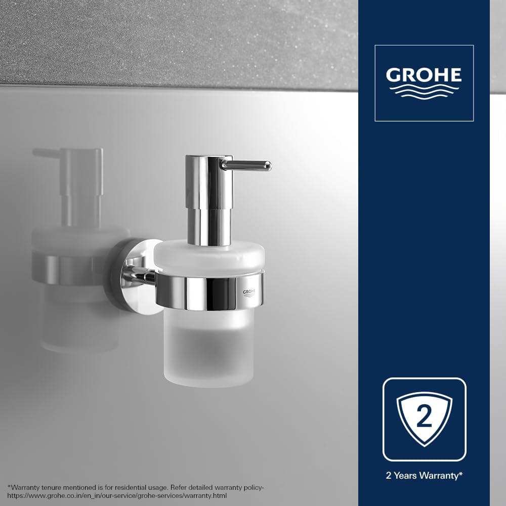 Grohe 40448001 Essentials Soap Dispenser With Holder, StarLight Chrome