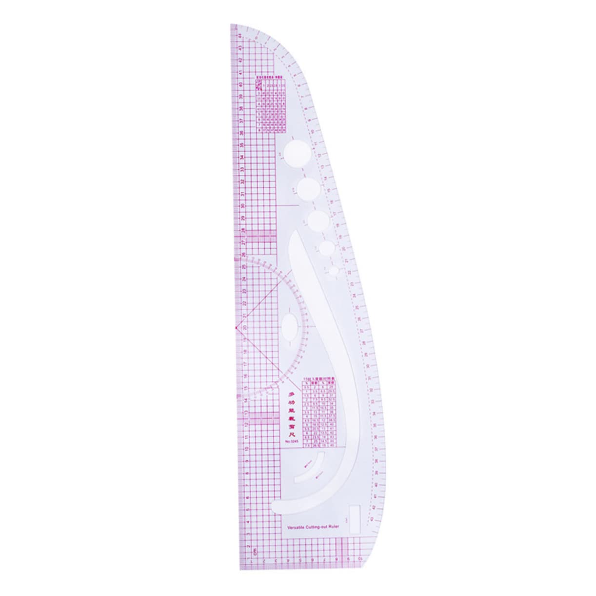 Set di Righelli da Cucito per Sartoria 7 Pezzi in Plastico | Adatti a Disegno Abiti e Taglio Manuale, Alta Precisione e Flessibilità, per Tasche e Polsini