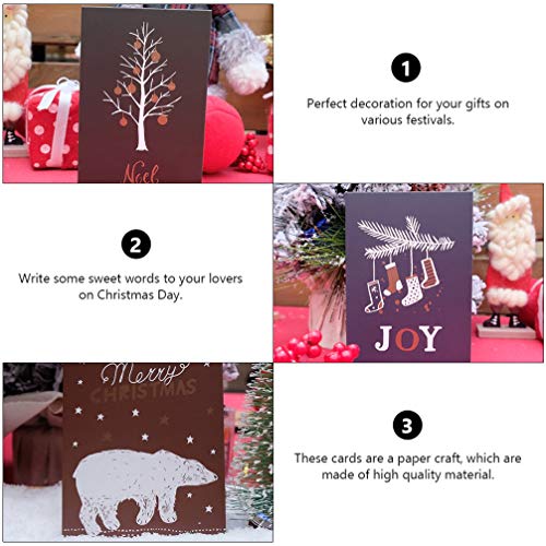 Amosfun Conjunto de 10 peças de cartão de Natal de papelaria e envelopes de papelaria de Natal Cartõ