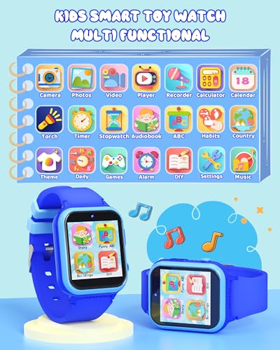 Kikapabi Kids Toy Smart Watch, Suitable for 3+ Boys and Girls,Birthday Christmas New Year Gifts for 3+ Years Old Girls Boys(Dark-Blue)2