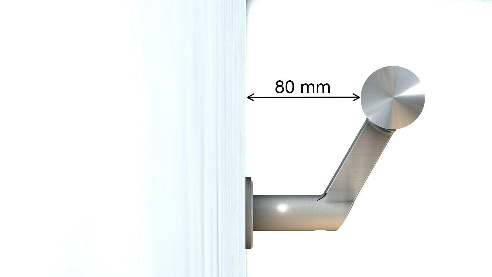 HUERO Edelstahl Handlauf | 1,2 m Länge | V2A | Handlaufträger diagonal