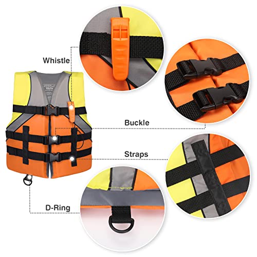 Image of Leader Accessories USCG Approved Life Jacket Vest for Youth 50-90 lbs