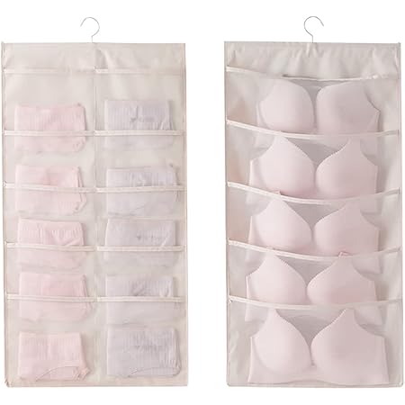 MIUPOO Kleiderschrank Organizer Hängend - 3-fach Aufbewahrungstasche Für Unterwäsche & Socken