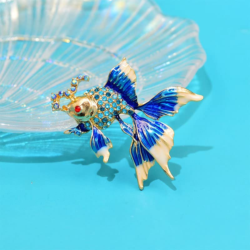 Image of Acxico 2Pcs Color Goldfish Brooch Women Student Party Cute Animal Fish Brooches Jewelry Accessories Holiday Gift