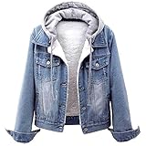 YfiDSJFGJ cropped flannel, oversized sweaters for women Fleece Lined Vintage Denim Jacket Warm Outer