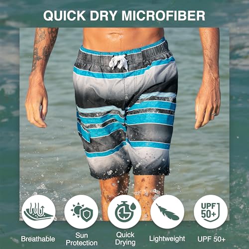 Image of Kanu Surf Men's Big Viper Extended Size Stripe Swim Trunk