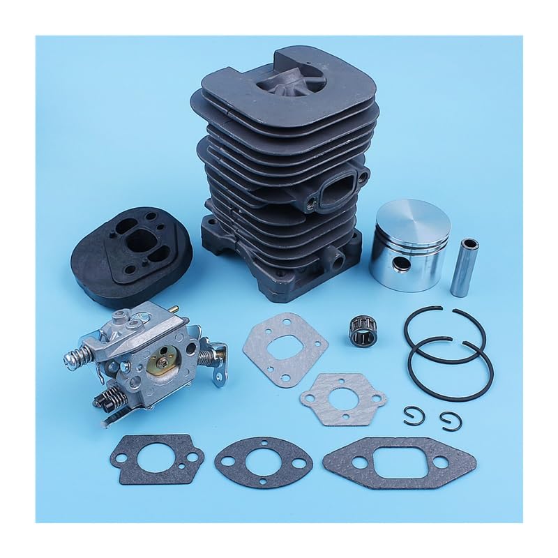 Tłok cylindra gaźnik zestaw uszczelek Carb dla partnera 350 351 370 371 420 390 391 formuła 5000 piła łańcuchowa 41mm dla Nikasil Plated