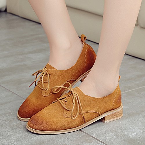 Espadrilles vache chaussures en daim de couleur frotter rétro 23.3cm