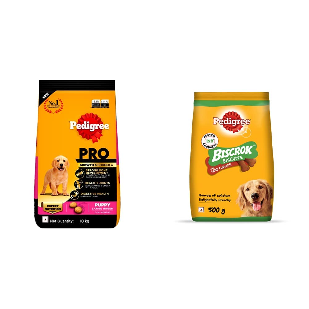 See full amazon price history chart for Pedigree PRO Expert Nutrition Dry Food for Large Breed Puppy (3-18 Months), 10kg Pack&Pedigree Biscrok Biscuits Treats for Dog (Above 4 Months), Lamb Flavour, 500g Pedigree PRO Expert Nutrition Dry Food for Large Breed Puppy (3-18 Months), 10kg Pack&Pedigree Biscrok Biscuits Treats for Dog (Above 4 Months), Lamb Flavour, 500g (B0BP4ZQ1X6) Amazon Price History, Amazon Price Tracker