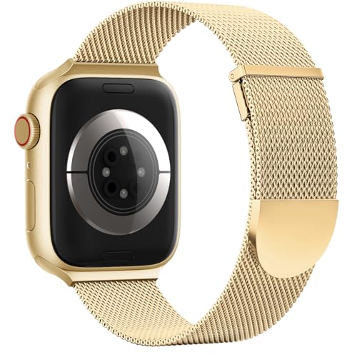 Higgs Ersatzarmband Kompatibel mit Apple Watch Armband 46mm 45mm 44mm 42mm 41 mm 40mm 38mm 49mm Magnetisch Einstellbar Edelstahl Metall Armbänder für iWatch SE3 2 Series 11 10 9 8 7 6 5 4 Ultra3 2 1