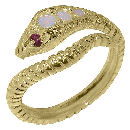 LBG 10k Yellow Gold Ring with Natural Opal & Ruby