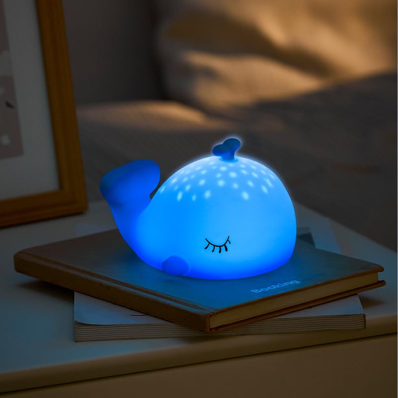 Image of Whale Night Light, 7 Colors Dimmable Bedside Lamp, Touch Control Night Lamp with Timer Table Lamp, Used for Camping Party Room Decor (Whale)