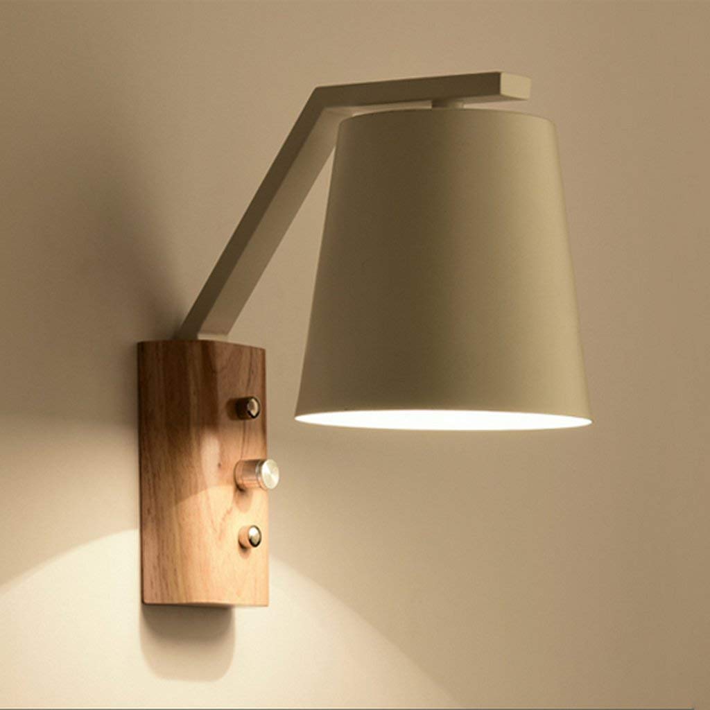 Candelabro de pared de madera nórdica para iluminar pasillos oscuros y dormitorios 5
