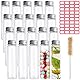 20 Stück Reagenzgläser 80ML Kunststoff Reagenzglas mit Schraubverschluss, Transparent Laborröhrchen mit Aufkleber Reinigungsbürste, Reagenzgläschen für Blumen Süßigkeiten gewürze Labor