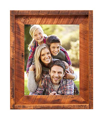 Image of Rustic Red Door Co. Reclaimed Barnwood Picture Frame with Wood Mat - Family Photo Frame with Wooden Matting - Wall Mounted Natural Wood Frame - Rustic Home Decor (Barnwood Mat)