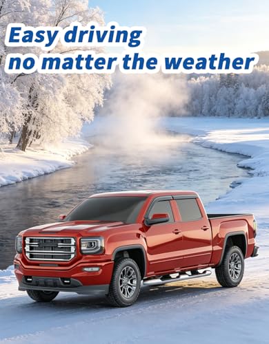 Image of Extra-Thick Rain Guards Fit for Chevy Silverado /GMC Sierra 2014-2019 Crew Cab Window Rain Guard Extra Durable Window Deflectors Window Vent Visors Vent Shades Exterior Car Accessories