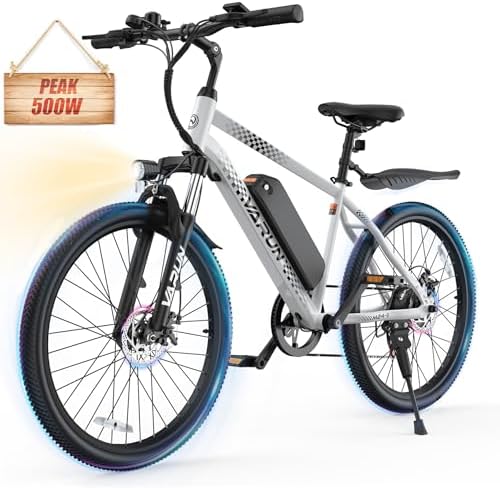 VARUN Electric Bike - Ebikes for Adults Peak 500W 20MPH Commuter Ebike with 36V Removable Battery, 24