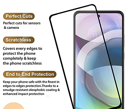Image of Screen Protector for Motorola Moto G41 (Black) Tempered Glass Edge-to-Edge 6D Screen Guard With Installation Kit