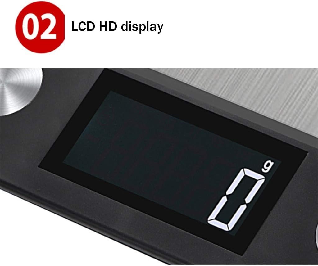tragbar Electronic Scale, Stainless Steel Kitchen Scale, Digital Jewelry Scale, Food Scale, High-definition LCD Display dauerhaft (Color : Black, Size : 15kg/1g)