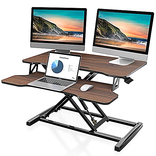 FITUEYES 32-Inch Spring-Assist Standing Desk Converter