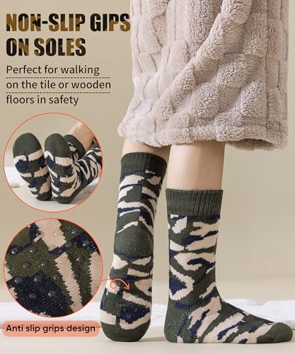 Mens Slipper Socks Non-slip Soles, Winter Soft Thick Cozy Thermal Fleece Lined Home Indoor Socks4