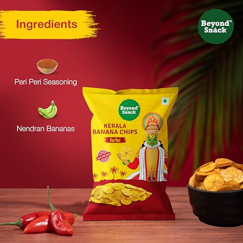 Image of Beyond Snack Natural Kerala Banana Chips Healthy and Delicious Flavoured Snacks- No Hand Touch- 600gms (3PeriPeri+3SourCream)