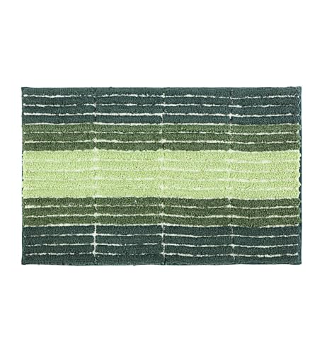 Image of Obsessions Soft & Plush Bath Mat | Quick Dry, Stain & Skid Resistant | Luxuriously Soft, Long Lasting Color | TPR Latex Backing, Size 50x80 cm, Light Green & Dark Green