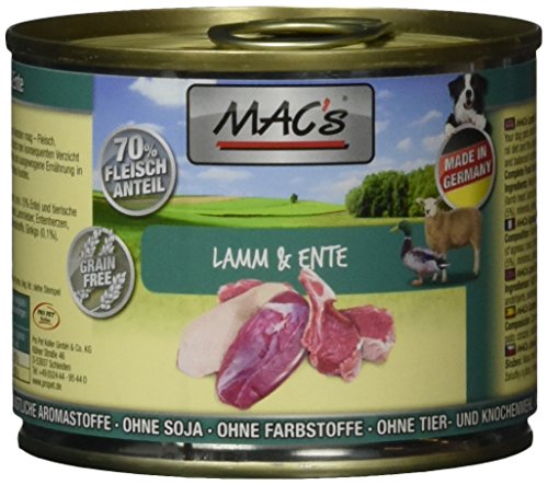 Produktbild von Mac's Lamm & Ente Hundenassfutter - 6 x 200 g