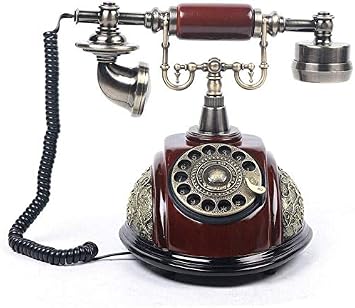 Vintage Phone Antique Desk Phone Antique Desk Style Telephones Rotary Dial Phone Old Fashioned Handset Desk Telephone Dial Phone Decor/Gift with Speaker Bronze