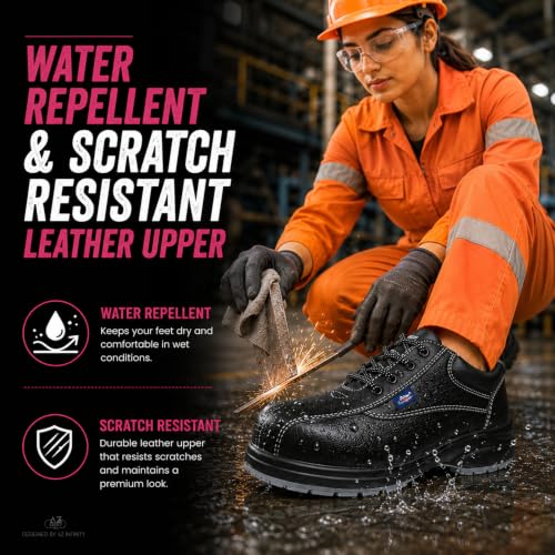 Image of Allen Cooper AC-1299 Women Safety Shoe, ISI Marked for is 15298 Part-2, Double Density DIP-PU Sole