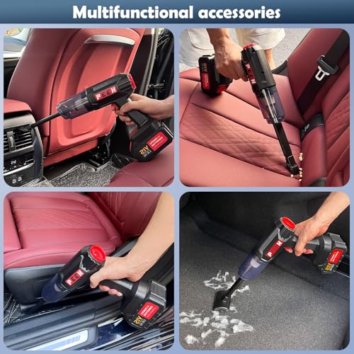 PEEH Cordless Handheld Vacuum — 45kPa, Dual-Battery, 6-Piece Attachment Kit — view 7