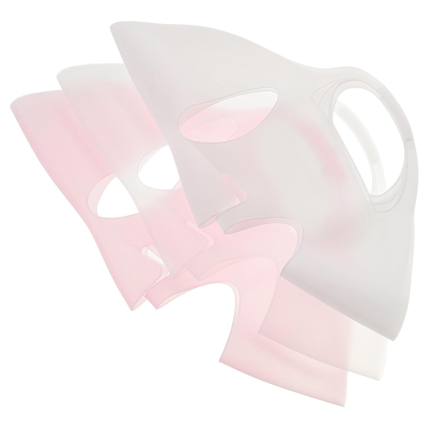 Mikinona 3pcs Silicone Face Mask Cover with Ear Hooks 3d Stretchable Beauty Tool Moisturizing Protective Shield for Skincare Home Travel