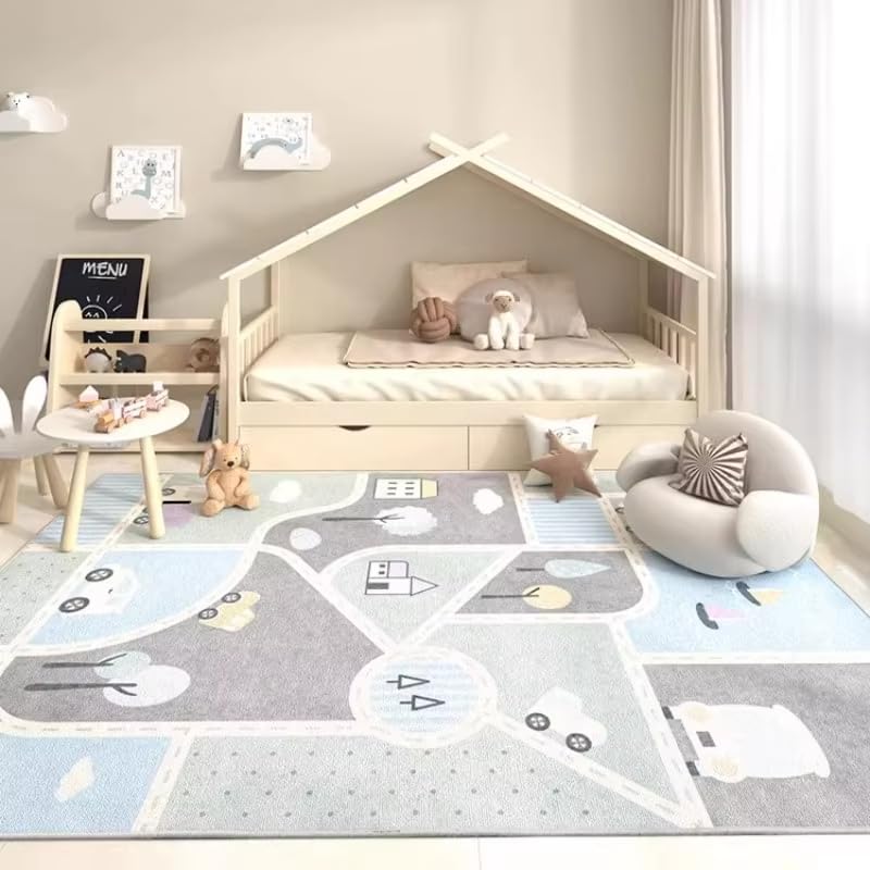 Tapis d'éveil pour bébé lavable de grande surface 90 x 130 cm