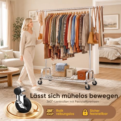 HOKEEPER Kleiderständer 204kg auf Rollen – Ansicht 3