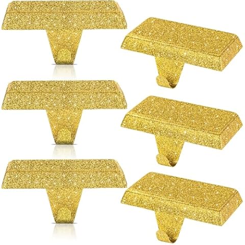 OCTERIC 6 Pack Glitter Christmas Stocking Holders Cover