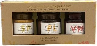 Trader Js Scented Candle Trio - Fall Edition 6.9 oz (195g) - Falling Leaves, Vanilla Woods & Spiced Pear