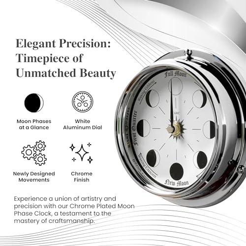 Tabic Chrome Brass Moon Phase Clock product image