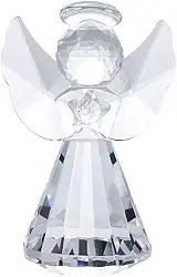 Mini Estátua Anjo Guardião Cristal 8 cm – Escultura Decorativa Premium, Proteção Espiritual e Presente Memorável para Casa, Escritório e Datas Especiais
