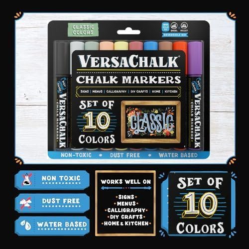 Miniatura 3 de Marcadores de Tiza Líquida Clásicos VersaChalk, Juego de 10 con Punta de 5mm