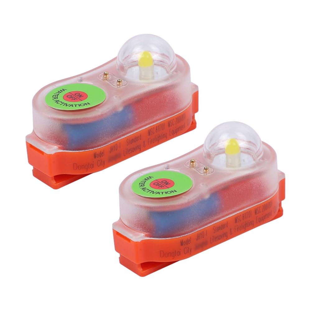 2PCS Luce Gilet di Salvataggio, Localizzatore Automatico Luce LED Stroboscopica Gilet di Salvataggio per Emergenza Sopravvivenza In Acqua