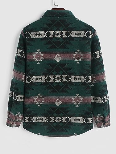 Image of ZAFUL Unisex Plaid Flannel Shirt Jacket Button Down Long Sleeve Pocket Coat Outwear | Mens Fall Clothes Lightweight Long Sleeve Button Down Flap Pocket Jacket Tops for Fall&Winter 2026