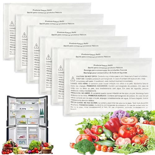 6 Pack PK-1 Produce Saver Refills for Frigidaire Pure Air Produce Keeper FRPAPKRF2PK FRPAPKRF Compatible with Frigidaire Crisp Seal Fresh System Crisper Drawers