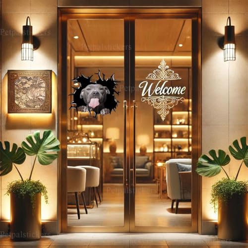 Image of Vinyl Dog Stickers - Car Decals for Women, Dog Lover Gift (Pitbull Car Decal)