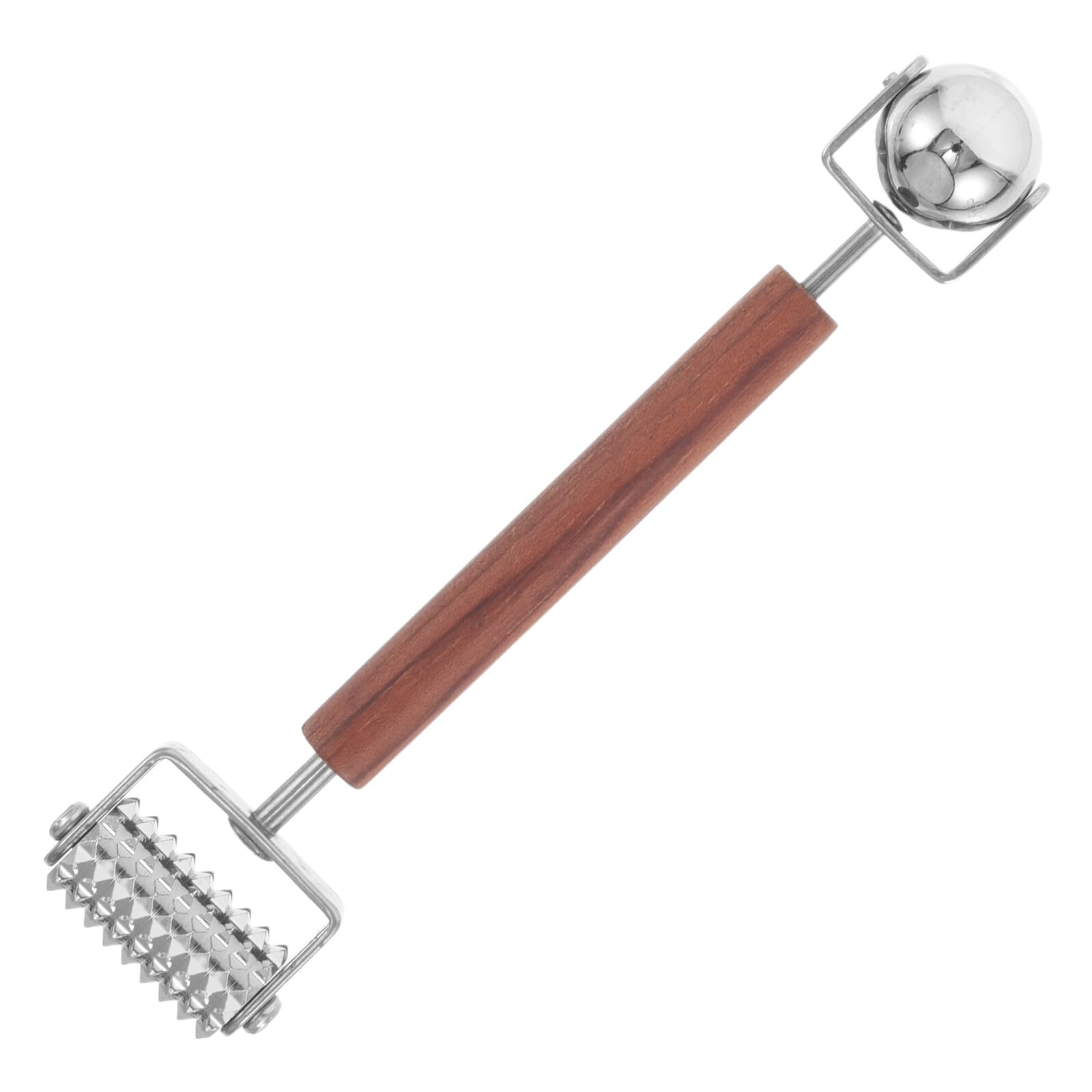 WOONEKY Masajeador Facial Cuello de Acero Inoxidable con Rodillo Doble para Ojos y Cara Herramienta Manual Antiedad para Mujeres Tensión Muscular Estimula Puntos de Acupresión y Mejora