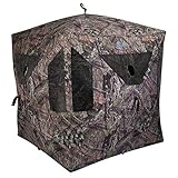 AMERISTEP Element Hub-Style Durable Noise-Free Hunting Ground Blind with Shoot-Through Mesh Windows & Gun Ports | 3 Hunters Concealment | Mossy Oak Break Up Country Camo | Easy Setup & Takedown